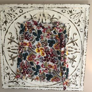 Loft floral ruffle blouse